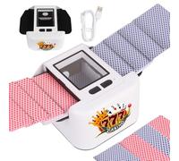 Buldoospok Mélangeur de cartes automatique, silencieux et 2000 mAh USB-C rechargeable - Mélangeur de cartes électroniques automatique/manuel en une pression pour UNO Poker Blackjack Skip-Bo Phase 10