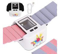 Buldoospok Mélangeur de cartes automatique, silencieux et 2000 mAh USB-C rechargeable - Mélangeur de cartes électroniques automatique/manuel en une pression pour UNO Poker Blackjack Skip-Bo Phase 10