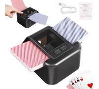 Buldoospok Mélangeur de cartes électronique silencieux automatique 1-2 plateaux, 2000 mAh USB-C rechargeable, machine de mélange automatique et manuel de cartes pour UNO Poker Blackjack Skip-Bo Phase