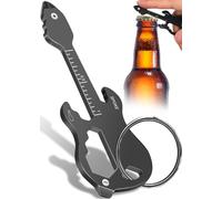 Buleens Porte-clés décapsuleur multifonction en forme de guitare cool - Cadeau pour homme, père, grand-père, petit ami, amateur de musique