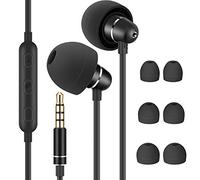 Bulees Écouteurs pour Dormir côté, Isolation Bruit, Écouteurs Légers pour Petit Canal Oreille, Écouteurs in-Ear avec Micro et contrôle du Volume pour Dormeur Sensible, Heure du Coucher-Noir