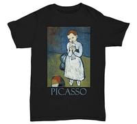 bulei Child with A Dove by Pablo Picasso Unisex 100% Cotton Short-Sleeve T-Shirts Black S