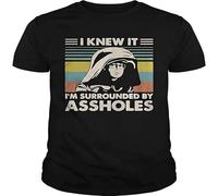 bulei Dark Helmet I Knew It Im Surrounded by Assholes Vintage Unisex 100% Cotton Short-Sleeve T-Shirts Black M
