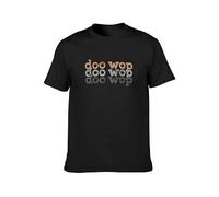 bulei Doo Wop Repeat Retro Unisex 100% Cotton Short-Sleeve T-Shirts Black L
