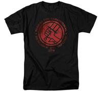 bulei Hellboy 2 The Golden Army BPRD Logo Licensed Movie Unisex 100% Cotton Short-Sleeve T-Shirts Black XL