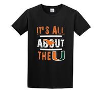 bulei Miami Hurricanes College The Return It's All About The U Unisex 100% Cotton Short-Sleeve T-Shirts Black M