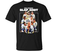 bulei Slap Shot Comedy Hockey Movie Paul Newman Hanson Brothers Charleston Chi Unisex 100% Cotton Short-Sleeve T-Shirts Black L