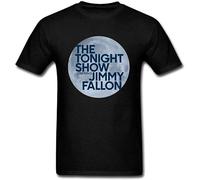 bulei The Tonight Show Starring Jimmy Fallon Unisex 100% Cotton Short-Sleeve T-Shirts Black S