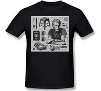 bulei Vintage Anthony Bourdain Unisex 100% Cotton Short-Sleeve T-Shirts Black S