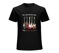 bulei You Can Never Have Too Many Guitars Simple Style Unisex 100% Cotton Short-Sleeve T-Shirts Black M