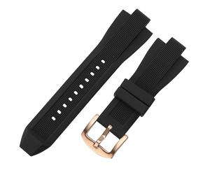BuleVina Bracelet de montre de rechange compatible avec Michael Kors, bracelet en caoutchouc souple pour MK8184 MK9020 MK8152 - Accessoires à ouverture surélevée (29 mm x 13 mm, noir)