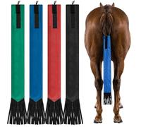 BuleVina Lot de 4 sacs étanches pour queue de cheval avec frange, 70,1 cm de long, fournitures de toilettage respirantes, design crochet et boucle sans tissu tissé, empêche la casse et le frottement