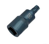 Bulevisiter Adaptateur d'embout Torx 1/2" pour embouts de tournevis T30 à T70, alliage d'acier traité thermiquement, outil à main pour clés à cliquet, finition bleue (T50)