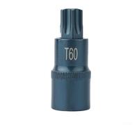 Bulevisiter Adaptateur d'embout Torx 1/2" pour embouts de tournevis T30 à T70, alliage d'acier traité thermiquement, outil à main pour clés à cliquet, finition bleue (T60)