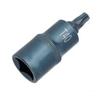 Bulevisiter Adaptateur d'embout Torx 1/2" pour embouts de tournevis T30 à T70, alliage d'acier traité thermiquement, outil à main pour clés à cliquet, finition bleue (T40)
