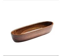 Bulevisiter Assiette à dîner en bois de style japonais en noyer noir en forme de bateau, porte-serviettes et porte-torchons, décoration de table en bois (B)