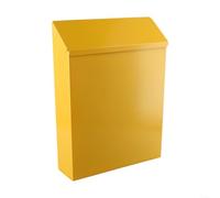 Bulevisiter Boîte aux lettres murale vintage avec serrure et 2 clés, boîte aux lettres rustique en fer pour décoration d'intérieur et d'extérieur, rangement sécurisé du courrier (jaune)