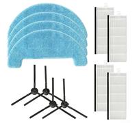 Bulevisiter Brosse latérale, filtre et serpillère de rechange pour aspirateurs robots 360 et Smartmi (série C50/G50) - Composants en nylon, microfibre et plastique, ensemble de 12 pièces