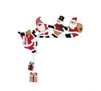 Bulevisiter Cadre de porte de Noël en bois, motif Père Noël et élan, panneau d'angle pour étagères, armoires, décoration de jardin, accessoire de décoration d'extérieur (gauche)