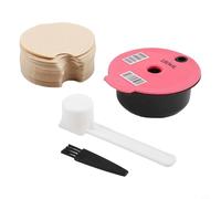 Bulevisiter Capsule de café réutilisable pour machines Tassimo - Panier filtrant rechargeable de 12 g avec couvercles, cuillère et brosse de 60 ml et 180 ml - Compatible (B)