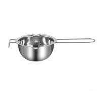 Bulevisiter Casserole à chocolat en acier inoxydable, double bec verseur pour verser sans déversement, convient pour faire fondre du chocolat, du beurre et du fromage et des mélanges de cuisson (A)