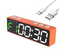 Bulevisiter Chronomètre numérique magnétique pour entraînement de fitness et de gym, minuterie LED rechargeable avec batterie de 1500 mAh, 85 dB, visibilité extérieure claire, compatible avec (lettre