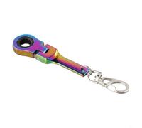 Bulevisiter Clé à cliquet de 10 mm avec porte-clés, rotation à 180 degrés, outil pliable pour la réparation de meubles de jardin, outil à main portable (coloré)