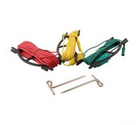 Bulevisiter Compteur numérique de résistance au sol avec 3 fils de test et 2 terre auxiliaires pour barres à usage industriel, compatible avec DY4100 et autres testeurs de terre, (0)