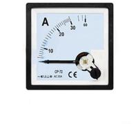 Bulevisiter CP-72 Ampèremètre analogique AC 72 x 72 mm Pointeur panneau mètre 1,5 Classe de précision 50 A Mesure directe max avec option transformateur externe Flamme ABS (AC 30 A)