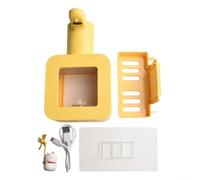 Bulevisiter Distributeur de savon automatique rechargeable de 400 ml pour salle de bain et cuisine avec rappel IPX5 étanche à montage mural (jaune)