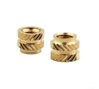 Bulevisiter Écrou fileté en laiton moleté pour 100 pièces auto-serrant filetage interne pour impression 3D pour PLA pour matériel thermofixé PETG ABS (x4 x 5)