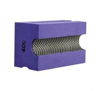 Bulevisiter Emery Tampon de polissage à la main pour carrelage, verre, granit, marbre, béton - Grain 60/100/200/400 - Bloc de meulage abrasif avec dos en mousse incurvée pour une prise en main