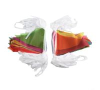 Bulevisiter Guirlande de fanions triangulaires de 50 m - Guirlande de fête en taffetas imperméable pour extérieur et intérieur, 100 drapeaux multicolores (rouge/jaune/vert/bleu/violet), festival de