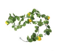 Bulevisiter Guirlande de vigne de citron artificielle 170-200 cm - Décoration de plantes vertes artificielles avec citrons et fleurs réalistes pour portes intérieures, fenêtres, climatisation, tuyaux
