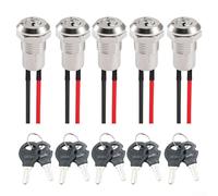 Bulevisiter Interrupteur à bascule 12 mm pour SPST 2 positions 3 broches ON OFF pour applications automobiles 12 V/24 V DC, indicateur LED bleu (rouge)