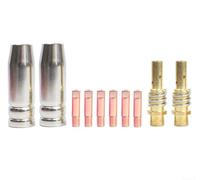 Bulevisiter Kit d'accessoires de soudage MIG 10 pièces avec 6 embouts de 0,6 mm, 2 buses de gaz et 2 diffuseurs de gaz pour lampes de poche Magnum 100L K530 et Mini/#1, laiton et