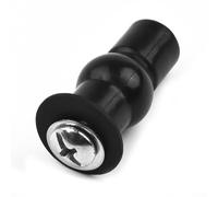 Bulevisiter Kit de quincaillerie pour siège de toilette - Fixation Top Fix avec écrou de puits, bouchon en caoutchouc et vis en acier inoxydable pour sièges de toilettes dos au mur (3 paires, noir et