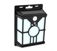 Bulevisiter Lampes solaires de jardin avec détecteur de mouvement pour une utilisation en extérieur, lampe murale infrarouge à détection humaine avec LED 3 couleurs (blanc/chaud/naturel), pas de