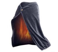 Bulevisiter Le confort rencontre la commodité - Châle chauffant USB en flanelle pour la relaxation intérieure et extérieure - Couverture chauffante portable - Sans fil - Chauffage électrique (gris)