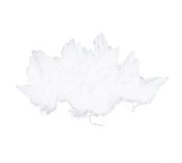 Bulevisiter Lot de 10 ailes d'ange en plumes blanches vintage pour sapin de Noël, décoration de fête, maison, mariage, différentes tailles (16 x 14 cm)