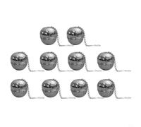 Bulevisiter Lot de 10 boules à thé en acier inoxydable réutilisables avec crochet à chaîne étendue pour thé en vrac - Filtre ovale en maille pour tasses et