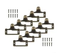 Bulevisiter Lot de 10 poignées d'armoire en laiton antique pour tiroirs, armoires, boîtes à bijoux et armoires d'apothicaire, en alliage de zinc, 48 x 35 mm