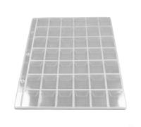 Bulevisiter Lot de 10 porte-pièces en plastique transparent pour les pages, 42 pochettes par feuille, convient pour la collection de pièces de monnaie, matériau en PVC avec poches de 28 x 28 mm pour