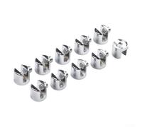 Bulevisiter Lot de 10 supports d'étagère en verre chromé en alliage de zinc pour panneaux de verre de 6 à 8 mm, clips sécurisés faciles à installer pour salle de bain, cuisine, bureau