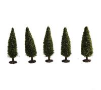 Bulevisiter Lot de 15 sapins miniatures pour village de Noël, dioramas de tailles assorties, 9 cm + 10 cm + 12,5 cm, décoration de paysage en plastique vert pour jardin, modélisme ferroviaire et
