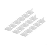 Bulevisiter Lot de 16 équerres d'étagère transparentes de 7 x 7 cm en ABS robuste à angle droit pour armoire, bibliothèque, vitrine, sans perçage