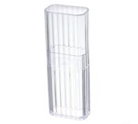 Bulevisiter Lot de 2 boîtes de rangement en polypropylène épais pour la maison et les voyages, organiseur transparent avec joint anti-poussière, 3,4 x 2 x 10,4 cm, design portable, 2 pièces (blanc)