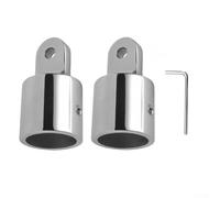 Bulevisiter Lot de 2 capuchons d'extrémité pour auvent de yacht de qualité marine compatible avec Bimini Top - Matériel d'auvent en acier inoxydable 316, raccord d'extrémité externe pour tube de 20/22