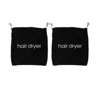 Bulevisiter Lot de 2 sacs de rangement de voyage pour sèche-cheveux et outils de beauté, organiseur compact avec cordon de serrage, convient aux séchoirs pleine taille et mini, bouclage et lissage