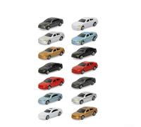 Bulevisiter Lot de 20 voitures miniatures lumineuses à l'échelle 1:150 - Modèle de voiture à l'échelle N - Paysage de train